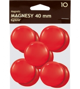 Magnesy Grand 40 mm czerwone op. 10 sztuk