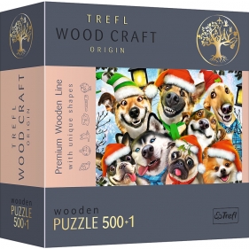 Trefl, Puzzle Drewniane 500+1: Świąteczne pieski (20173)