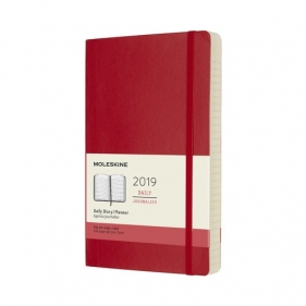 Kalendarz 2019 dzienny Moleskine 12M L miękka oprawa, czerwony szkarłatny