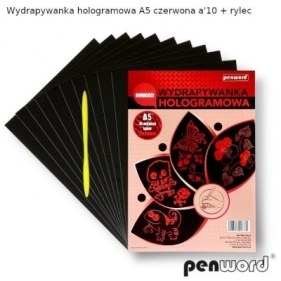 Wydrapywanka hologramowa A5 czerwona