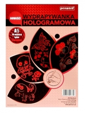 Wydrapywanka hologramowa A5 czerwona