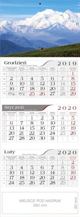 Kalendarz 2020 Trójdzielny Alpy CRUX