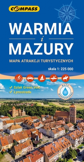 Warmia i Mazury mapa atrakcji turystycznych mapa laminowana 1:225 000