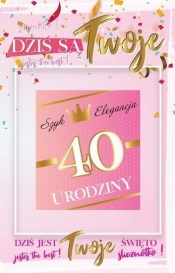 Karnet Urodziny 40 damskie + naklejka 2K - 003