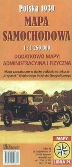 Polska 1939 Mapa samochodowa 1:1 250 000