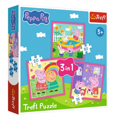 Puzzle 3w1 Peppa i przyjaciele