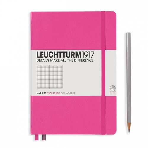 Notes Medium Leuchtturm1917 w kratkę różowy