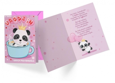 Karnet B6 PR-411 Urodziny dziecięce (panda)