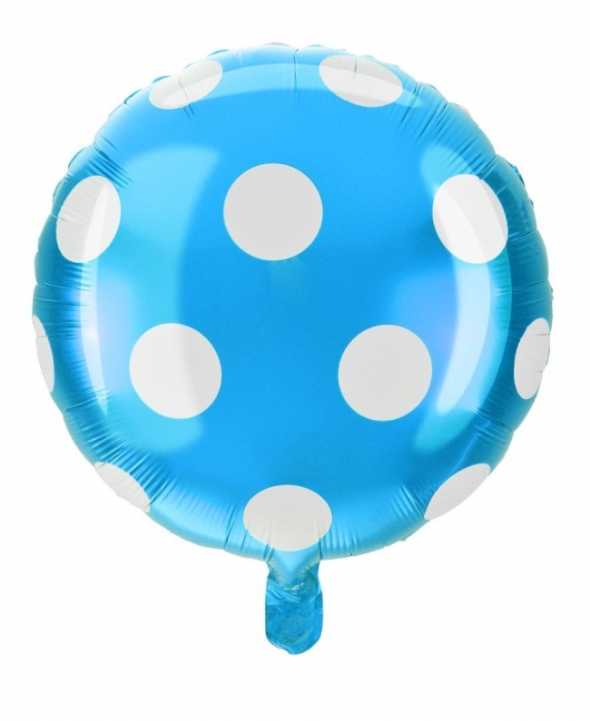 Balon foliowy kropki niebieski