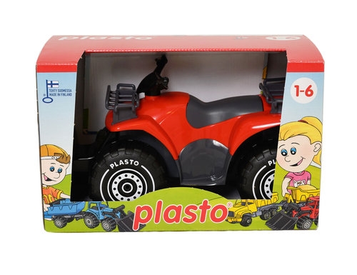 Quad z pługiem w pudełku 30 cm, czerwony PLASTO
