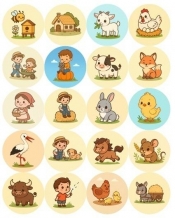 Naklejki motywacyjne farma 25mm