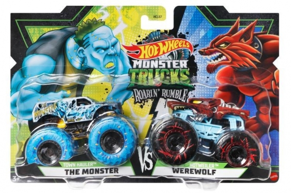 Zestaw pojazdów Monster Trucks 2-pak Town Hauler The Monster vs Hotweiler Werewolf (HCL67/HGM78)
