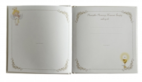 Modlitewnik i pamiątka Pierwszej Komunii Świętej w pudełku z prezentem (różańcem)