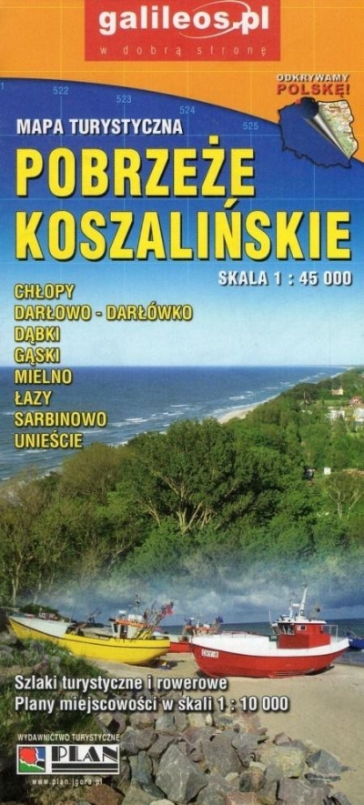 Mapa turystyczna - Pobrzeże Koszalińskie 1:45 000