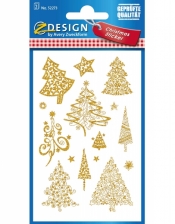 Naklejki bożonarodzeniowe Z Design - Choinki, pozłacane (52273)