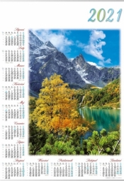 Kalendarz 2021 Jednoplanszowy Morskie Oko