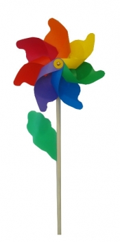 Wiatraczek z drewnianą rączką 75cm
