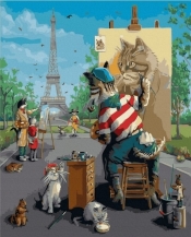 Malowanie po numerach - Rodzina kotów 40x50 cm