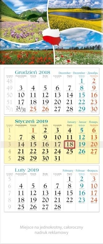 Kalendarz 2019 Trójdzielny Widokówka KT3