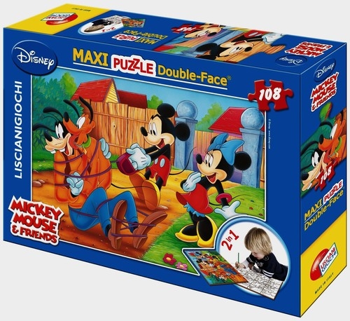 Puzzle Mickey Mouse dwustronne, maxi 108 elementów