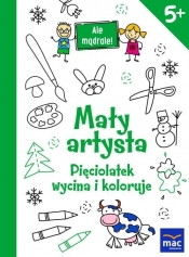 Mały artysta. Pięciolatek wycina i koloruje