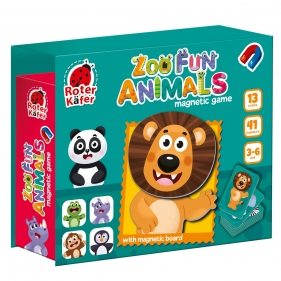 Gra magnetyczna - Zabawne zwierzeta w zoo, 41 el.
