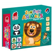 Gra magnetyczna - Zabawne zwierzeta w zoo, 41 el.