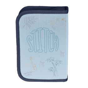 Piórnik jednokomorowy z wyposażeniem - Stitch - Blue Aloha