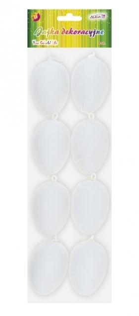 Jajka plastikowe kurze z zawieszką - białe