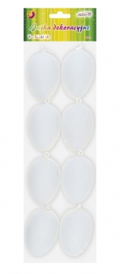 Jajka plastikowe kurze z zawieszką - białe