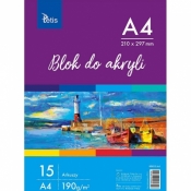 Blok do akryli Tetis A4/15k 190g/m2 (KB012-A4)