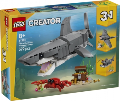 LEGO Creator 3w1 Groźny Rekin i skrzynia ze skarbem 31381