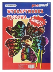 Wydrapywanka tęczowa A3 10 arkuszy + 2 rylce