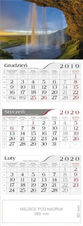 Kalendarz 2020 Trójdzielny Wodospad CRUX