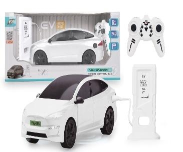 Auto RC ze stacją do ładowania białe