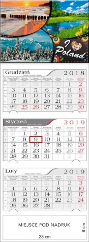 Kalendarz 2019 Trójdzielny I love Poland