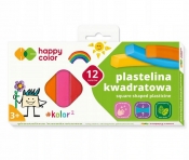 Plastelina szkolna kwadratowa Happy Color, 12 kolorów (HA 2114 K12)