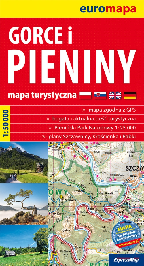 Gorce i Pieniny mapa turystyczna 1:50 000