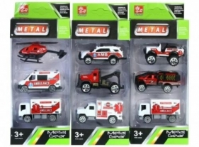 Pojazdy ratownicze metalowe 8cm 3el