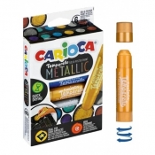 Farby w sztyfcie Carioca Temporello, 6 kolorów - metaliczne