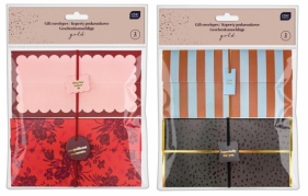 Koperty podarunkowe długie z gumką 2szt gold mix