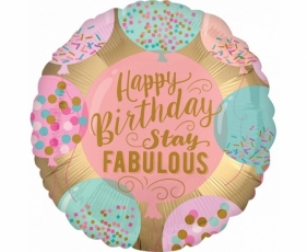 Balon foliowy Happy Birthday Stay Fabulous 46cm