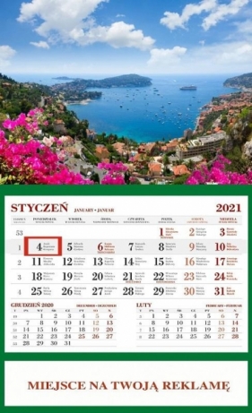 Kalendarz ścienny 2021 - Lzaurowe Wybrzeże