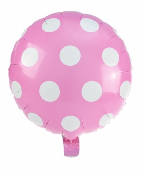 Balon foliowy kropki jasnoróżowy