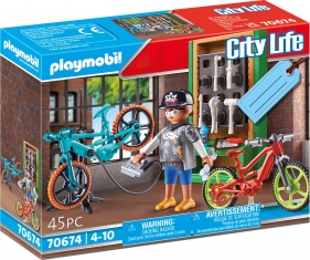 Playmobil Zestaw upominkowy: Serwis rowerów elektrycznych (70674)