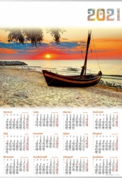 Kalendarz 2021 Jednoplanszowy Plaża