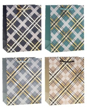 Torebka ozdobna 18x23x8cm hot-stamp mix ROZETTE