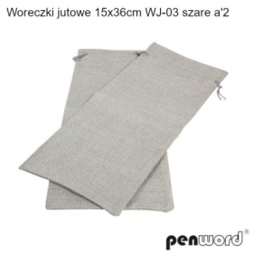 Woreczki jutowe szare 36x15cm 2szt