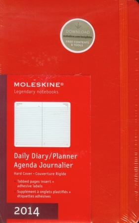 Moleskine 2014 Kalendarz-terminarz książkowy duży dzienny czerwony - <br />