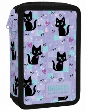 Piórnik podwójny BackUp z wyposażeniem - Magic cats (PB7DW16)